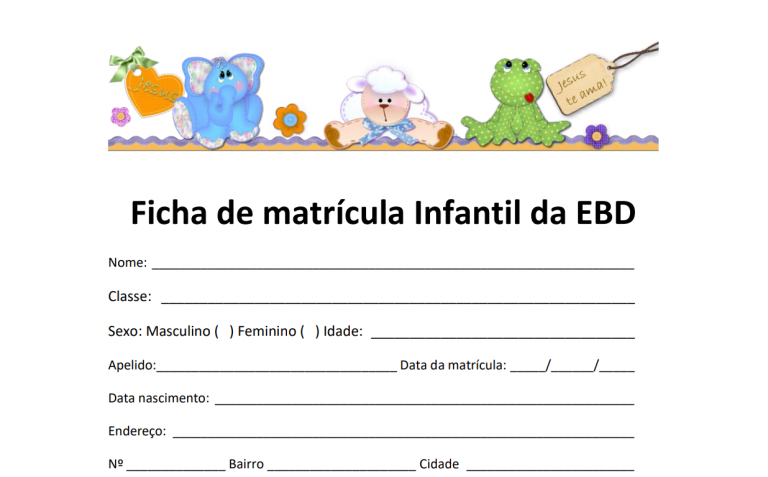 Ficha De Matrícula Manual Pdf E Word Sistema Ebd 7943